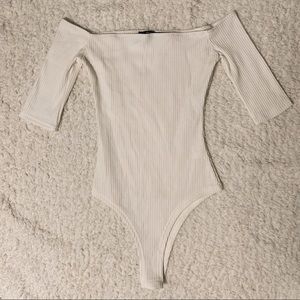 SHEIN White Off-Shoulder Bodysuit